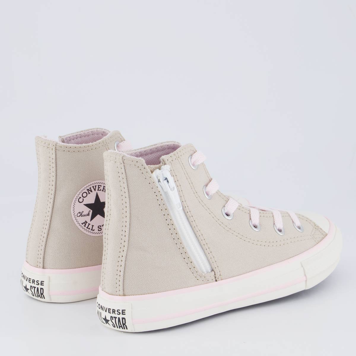 Tênis Converse All Star SZ Cano Alto Juvenil Bege e Rosa Bege 7