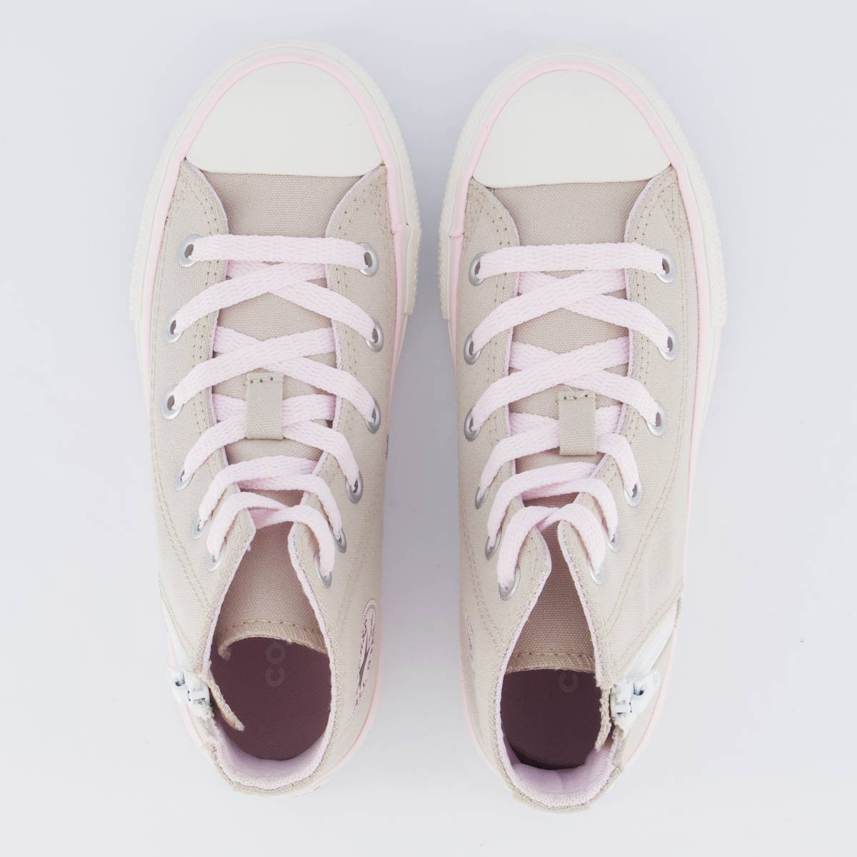 Tênis Converse All Star SZ Cano Alto Juvenil Bege e Rosa Bege 8