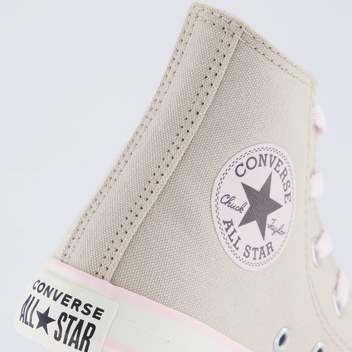 Tênis Converse All Star SZ Cano Alto Juvenil Bege e Rosa Bege 3