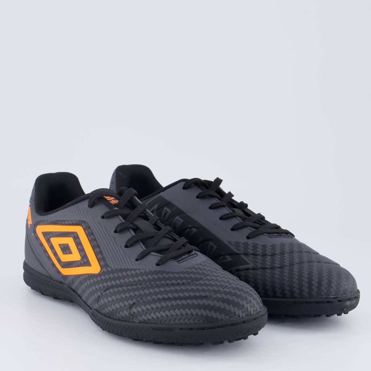 Chuteira Umbro Attak III Society Preta e Laranja Cinza/Laranja 2