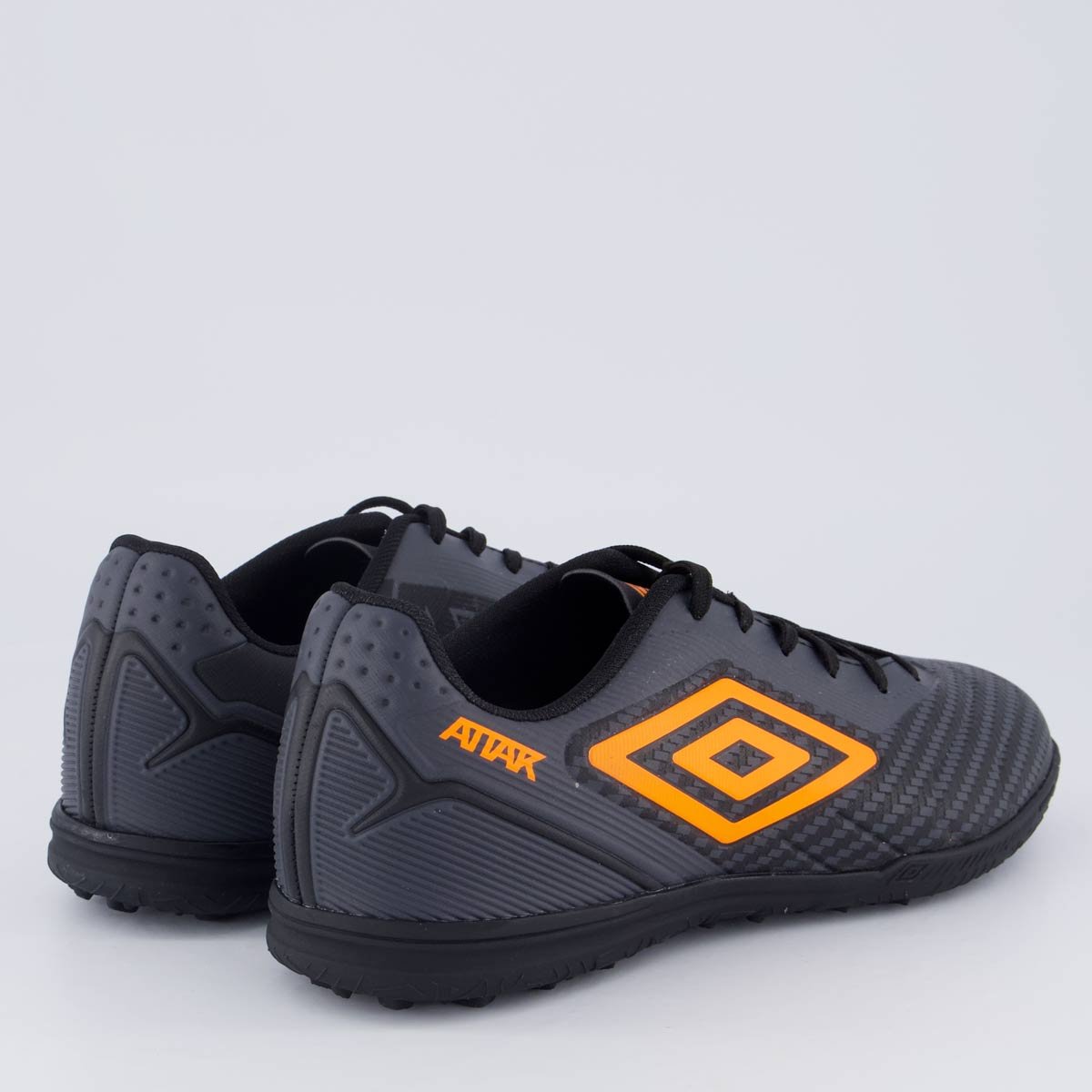 Chuteira Umbro Attak III Society Preta e Laranja Cinza/Laranja 3
