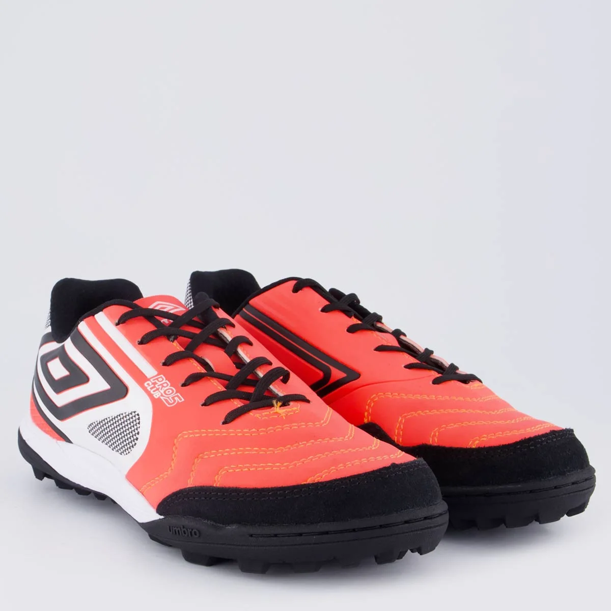 Chuteira Umbro Pro 5 Bump Club Society Laranja e Preta Laranja/Preto/Branco 2