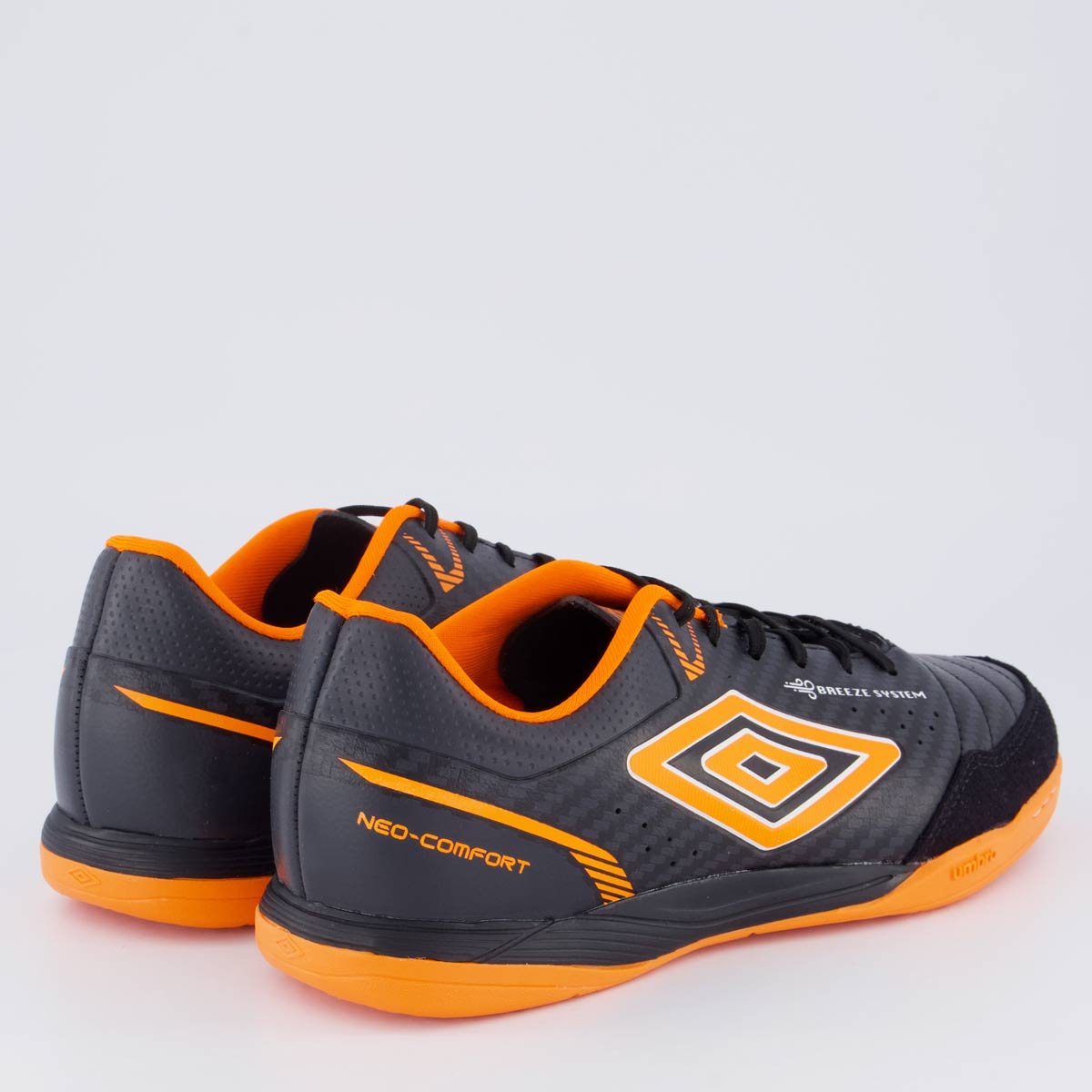 Chuteira Umbro Neo-Confort Futsal Preta e Laranja Preto/Laranja 3