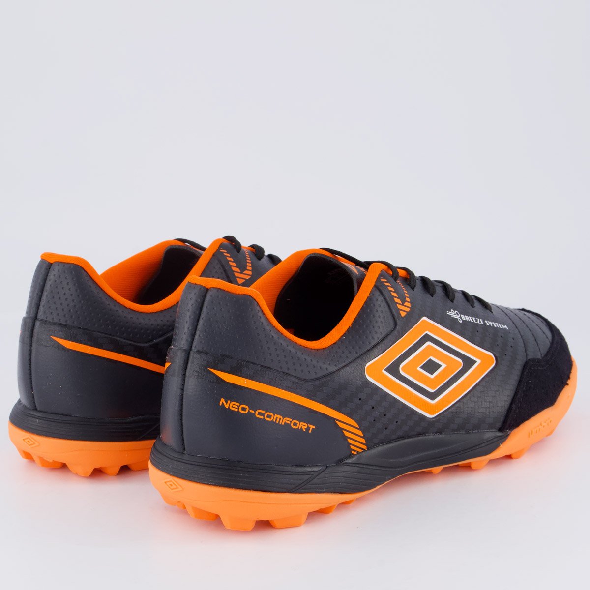 Chuteira Umbro Neo-Confort Society Preta e Laranja Preto/Laranja 3