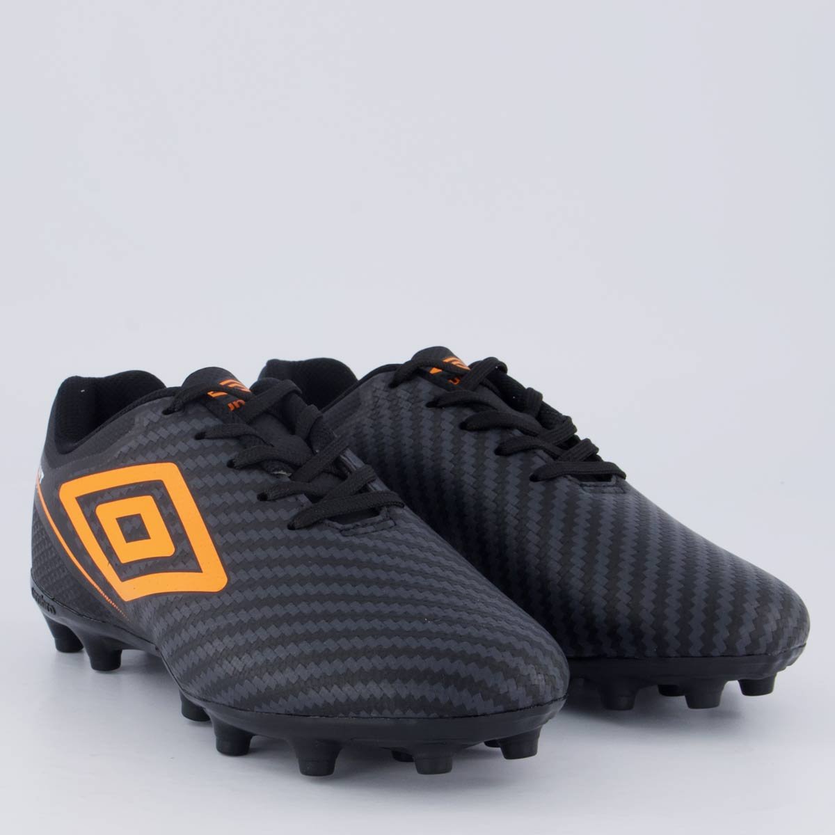Chuteira Umbro Adamant Top Speed Campo Juvenil Preta e Laranja Preto/Laranja 2