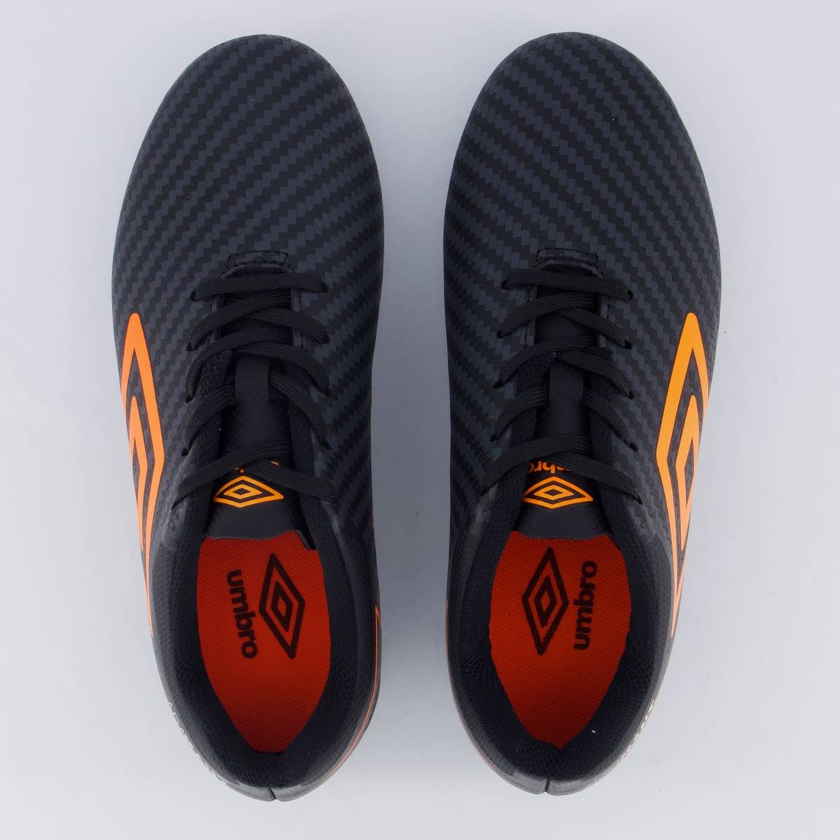 Chuteira Umbro Adamant Top Speed Campo Juvenil Preta e Laranja Preto/Laranja 4