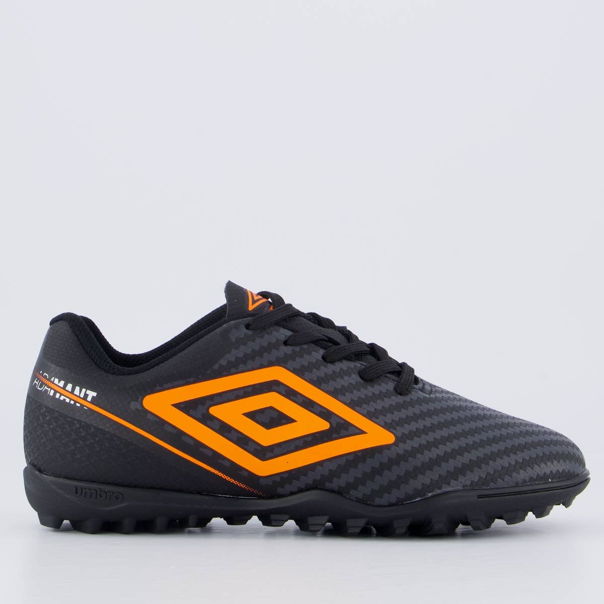 Chuteira Umbro Adamant Top Speed Society Juvenil Preta e Laranja