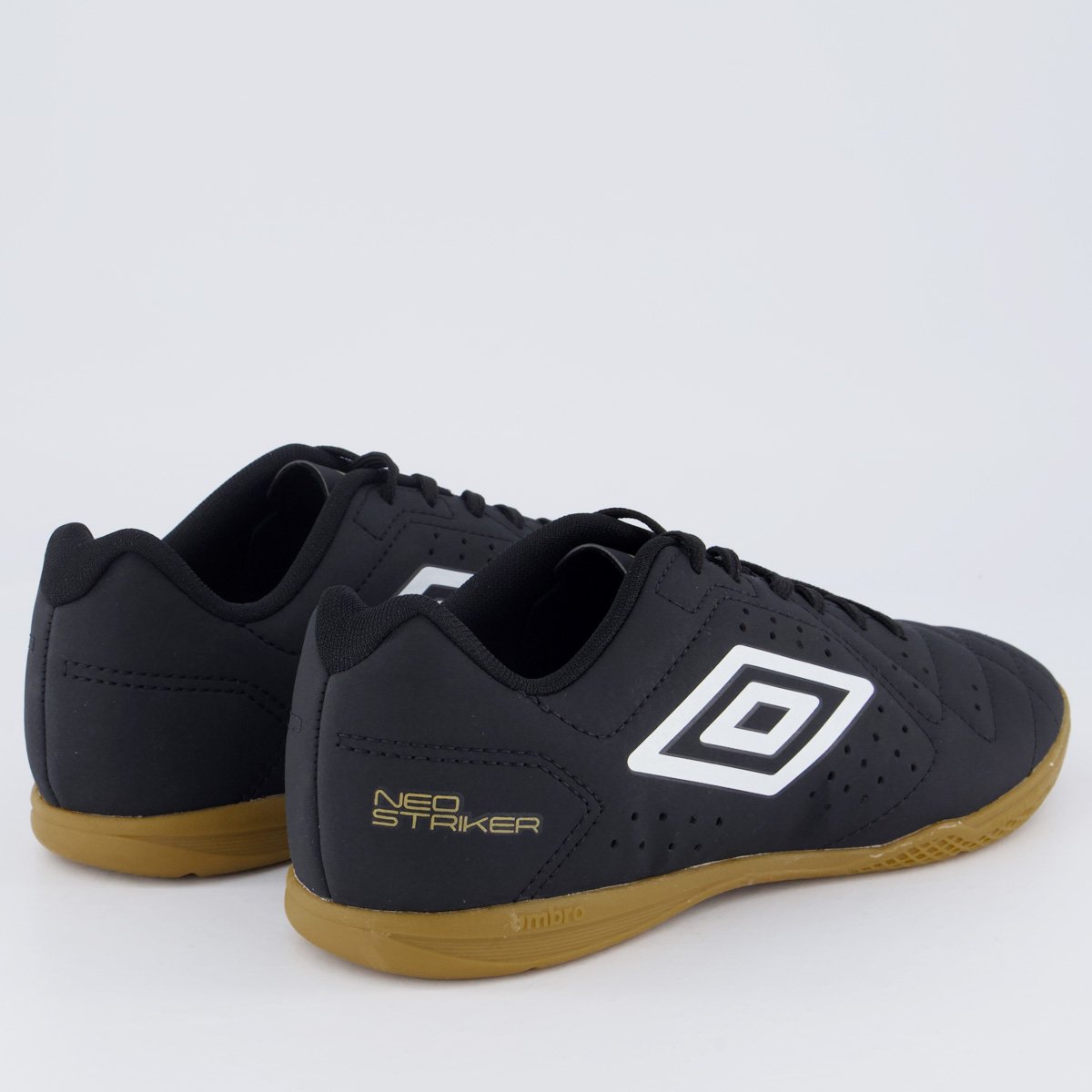 Chuteira Umbro Neo Striker Futsal Preta e Marrom Preto/Marrom 3