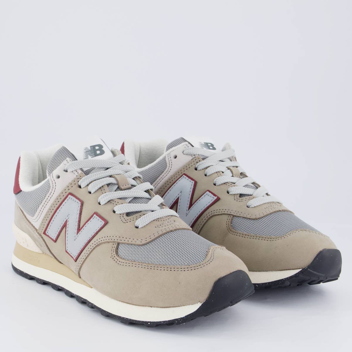 Tênis New Balance 574 V2 Cinza e Bordô Cinza/Bordô 2