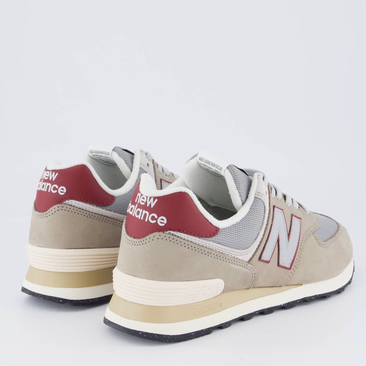 Tênis New Balance 574 V2 Cinza e Bordô Cinza/Bordô 3