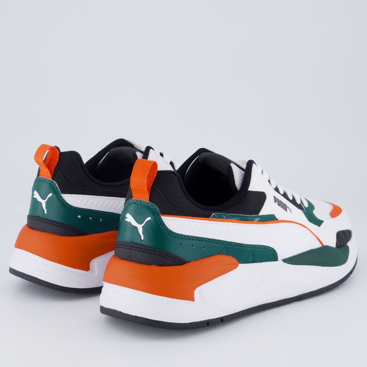 Tênis Puma X-Ray 2 Square Branco e Verde Branco/Verde/Laranja 3