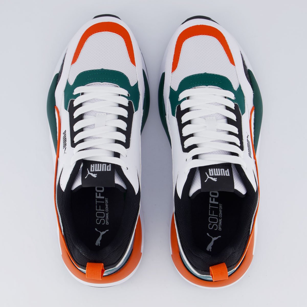 Tênis Puma X-Ray 2 Square Branco e Verde Branco/Verde/Laranja 4