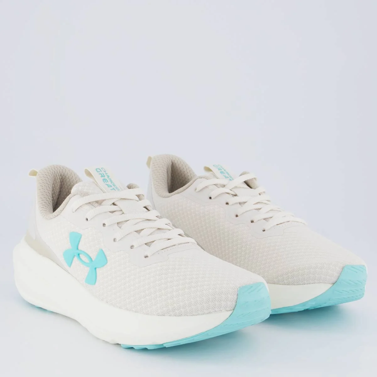 Tênis Under Armour Charged Great Feminino Bege Bege/Azul 2
