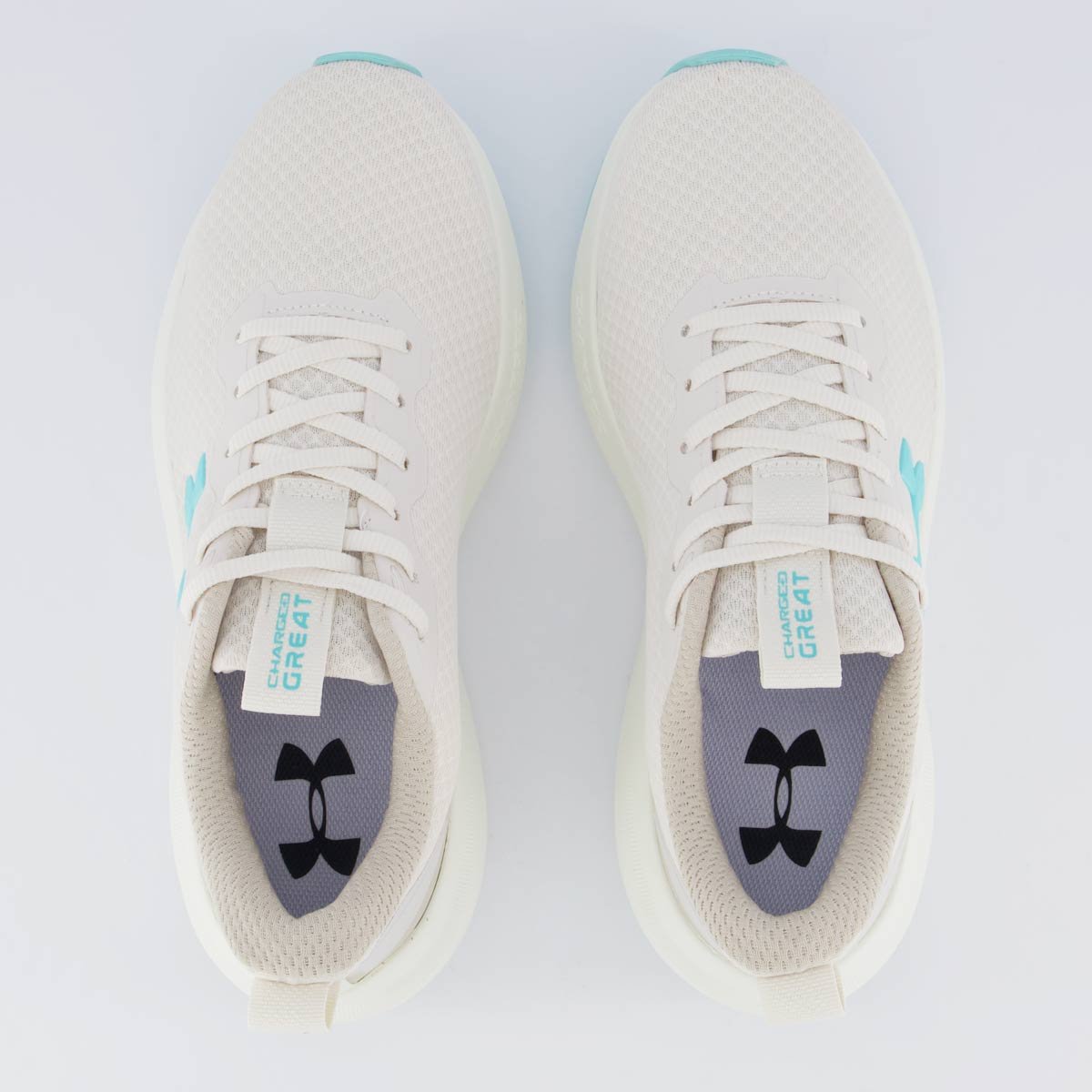 Tênis Under Armour Charged Great Feminino Bege Bege/Azul 4