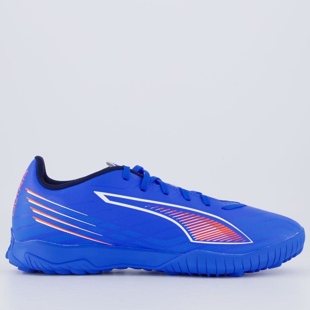 Chuteira Puma Ultra 6 Play TT Society Azul e Laranja Azul/Laranja