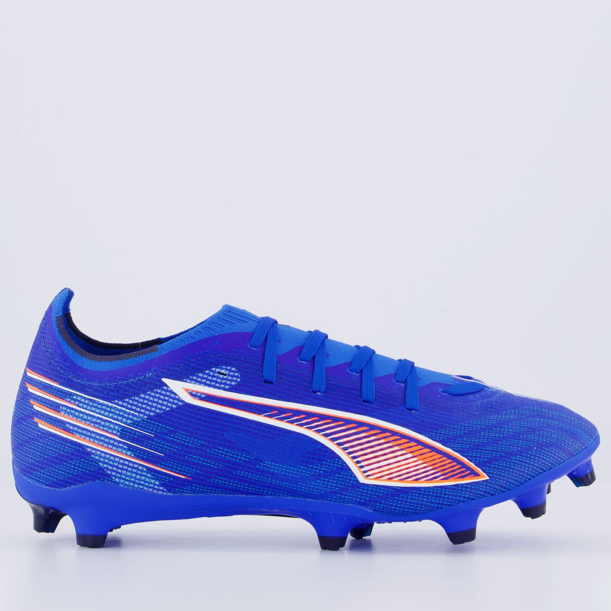 Chuteira Puma Ultra 6 Match FG/AG Campo Azul e Laranja Azul/Laranja