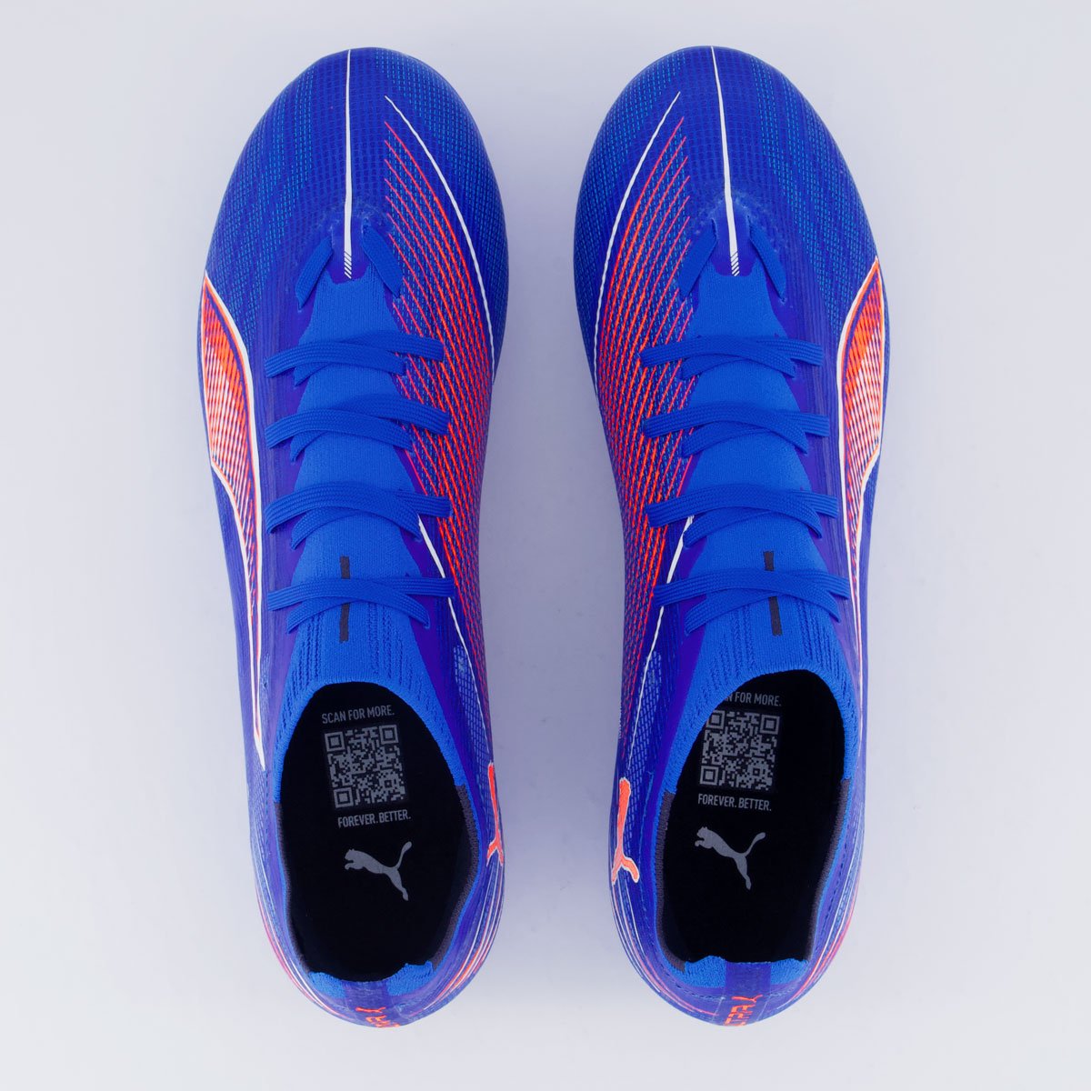 Chuteira Puma Ultra 6 Match FG/AG Campo Azul e Laranja Azul 4