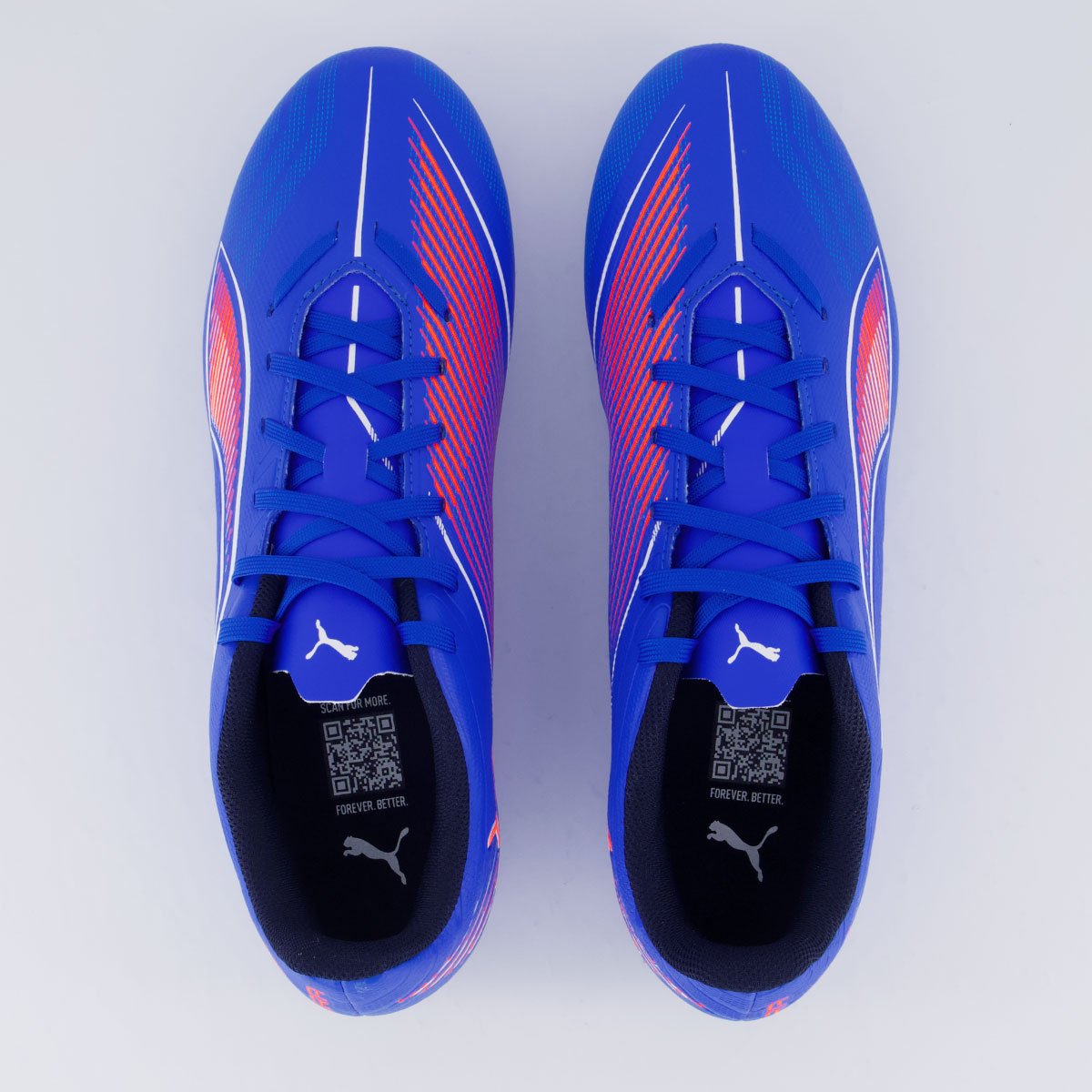 Chuteira Puma Ultra 6 Play FG/AG Campo Azul e Laranja Azul/Laranja