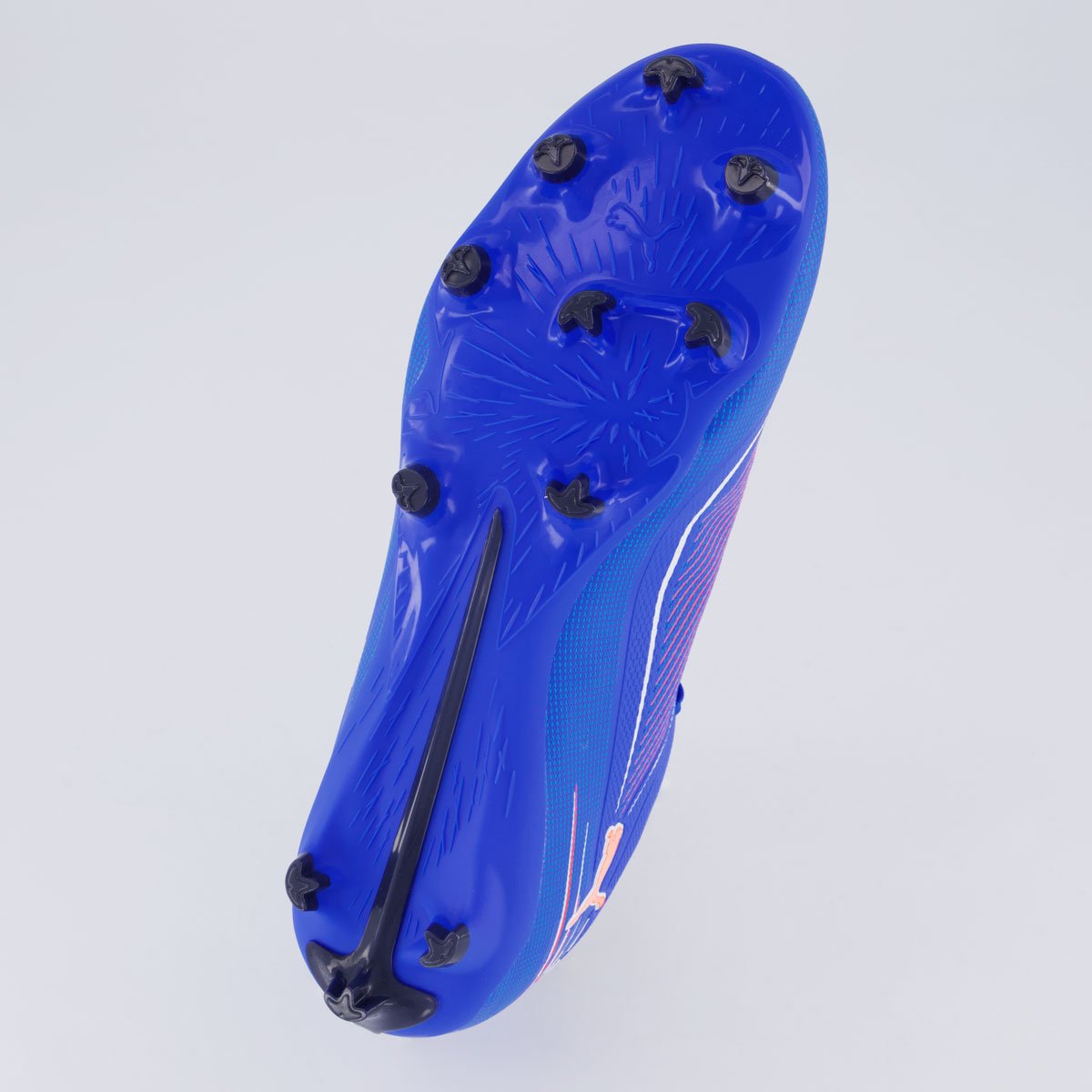 Chuteira Puma Ultra 6 Play FG/AG Campo Azul e Laranja Azul/Laranja