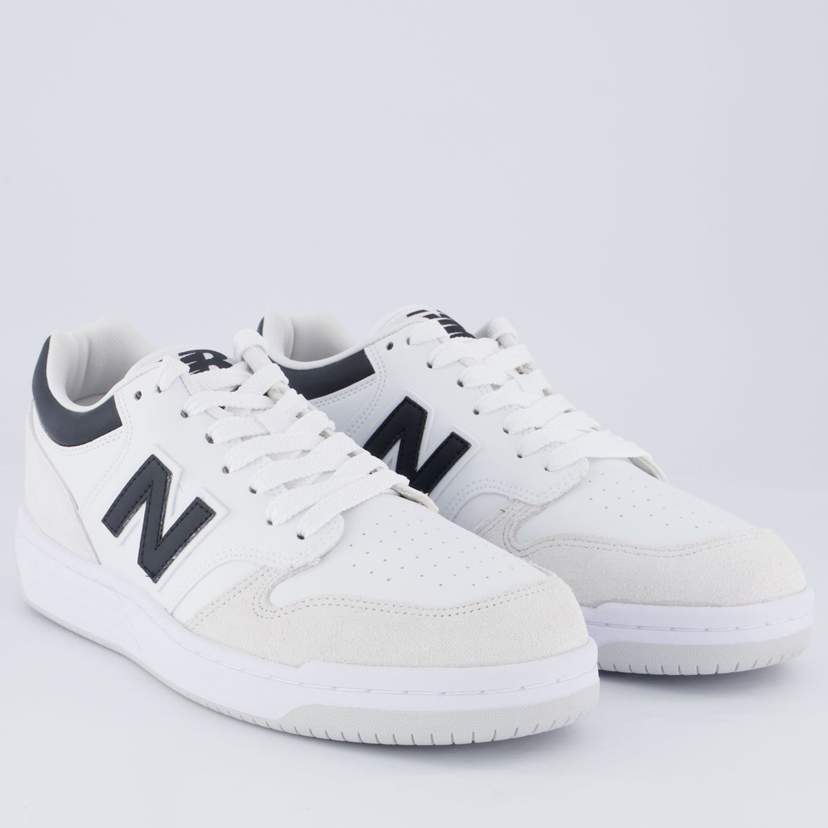 Tênis New Balance 480 Low Branco e Preto Branco/Preto 2