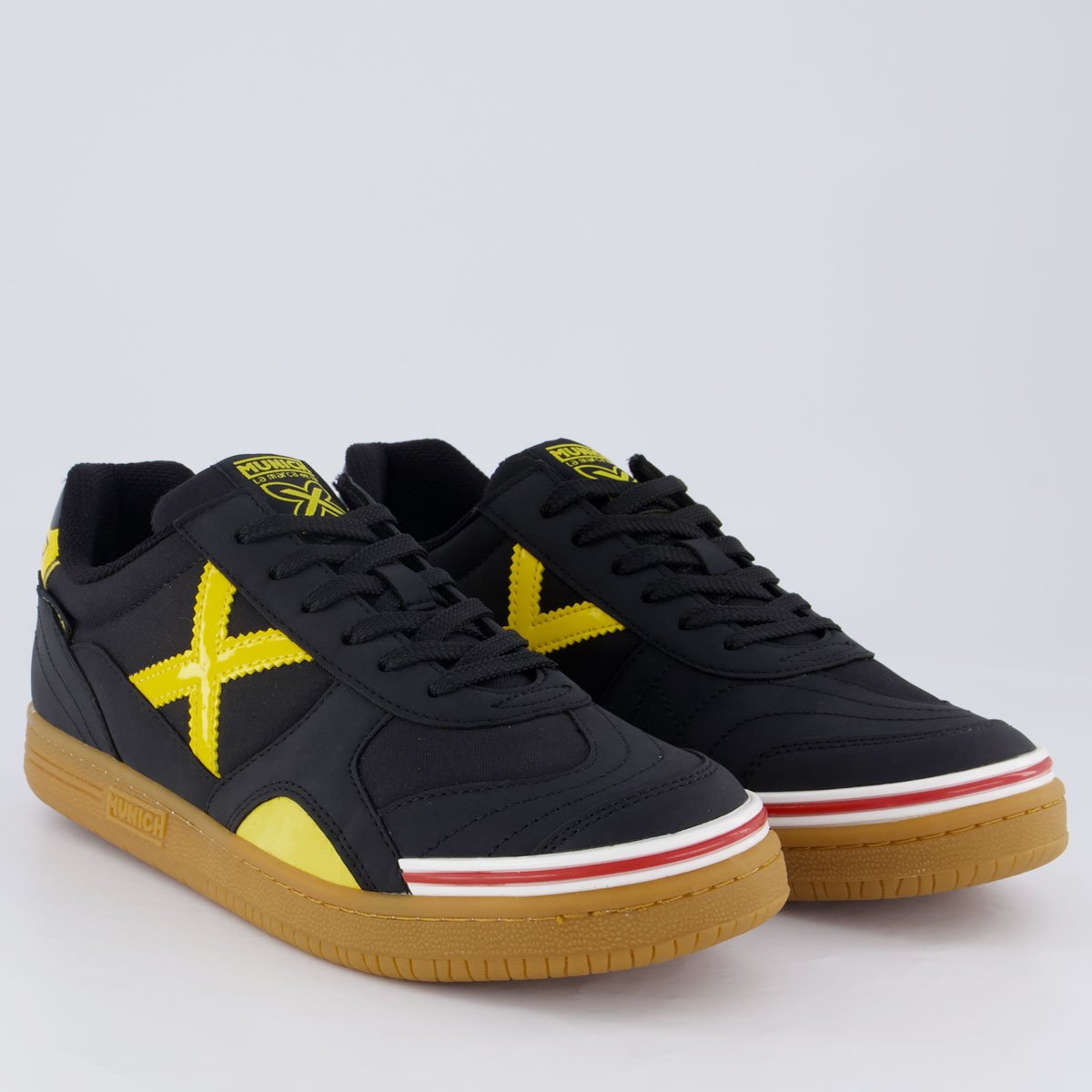 Chuteira Munich Gresca Preta e Amarela Futsal Preto/Amarelo 2