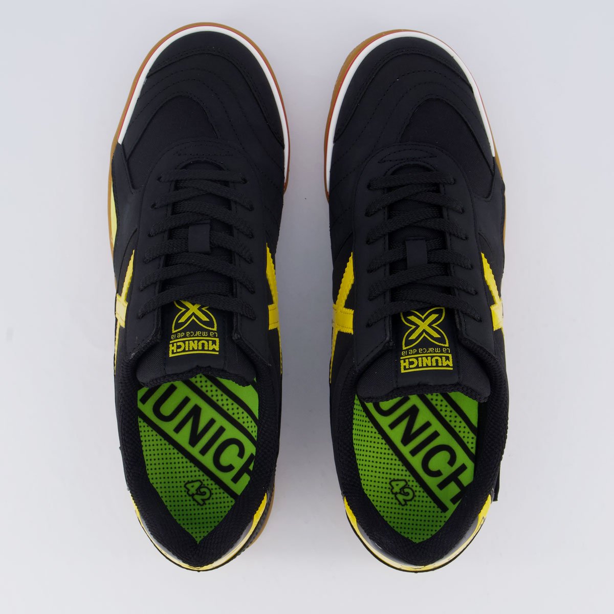 Chuteira Munich Gresca Preta e Amarela Futsal Preto/Amarelo 4