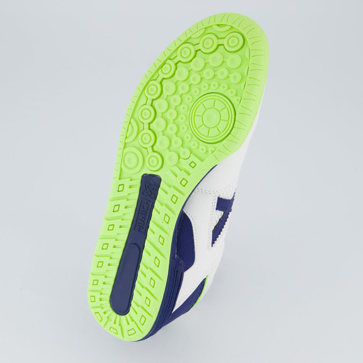 Chuteira Munich Continental V2 Branca e Marinho Futsal Branco/Azul/Verde 5