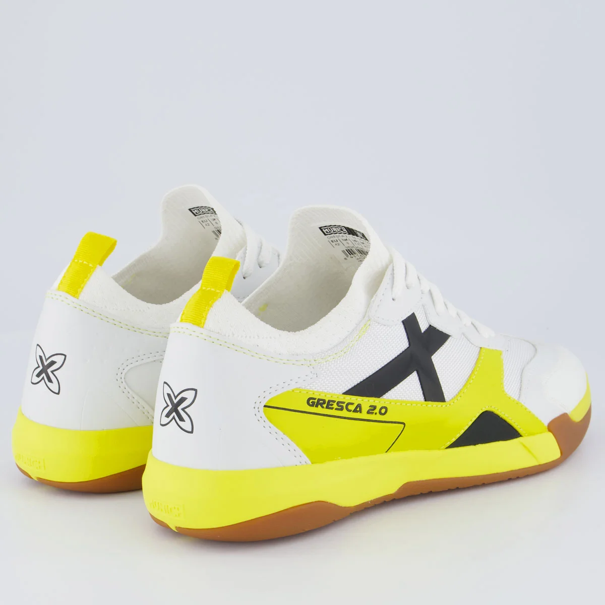Chuteira Munich New Gresca 2.0 Branca e Amarela Futsal Branco/Amarelo