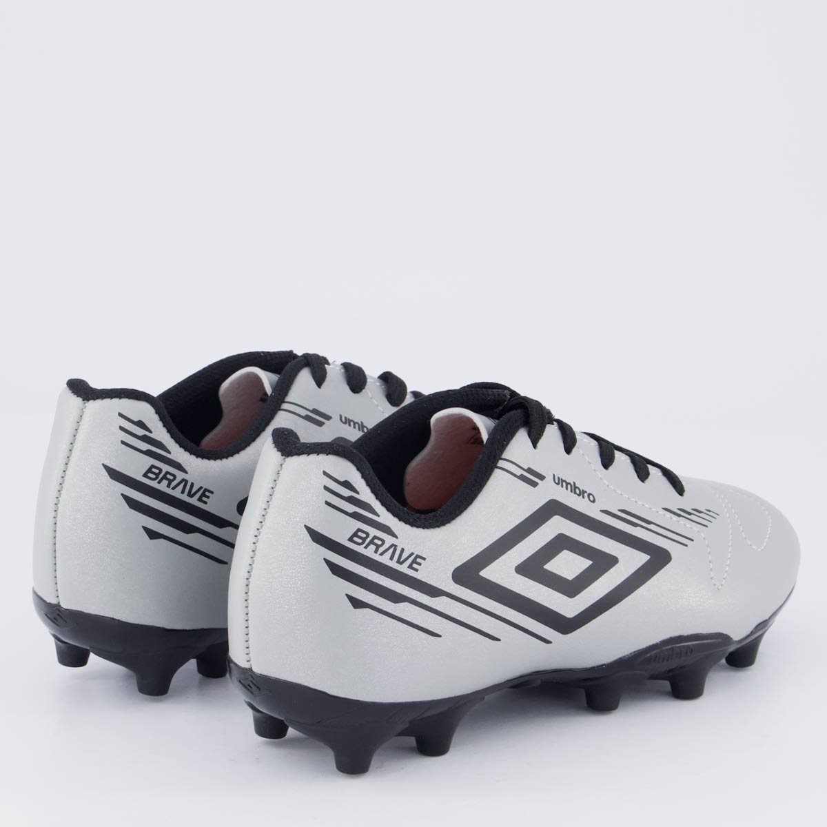 Chuteira Umbro Brave Campo Juvenil Cinza e Preto Cinza/Preto 3