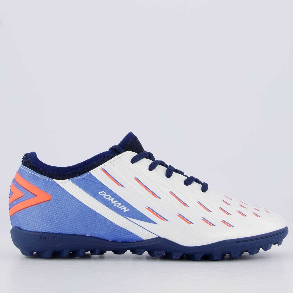 Chuteira Umbro Domain Society Juvenil Prata e Azul