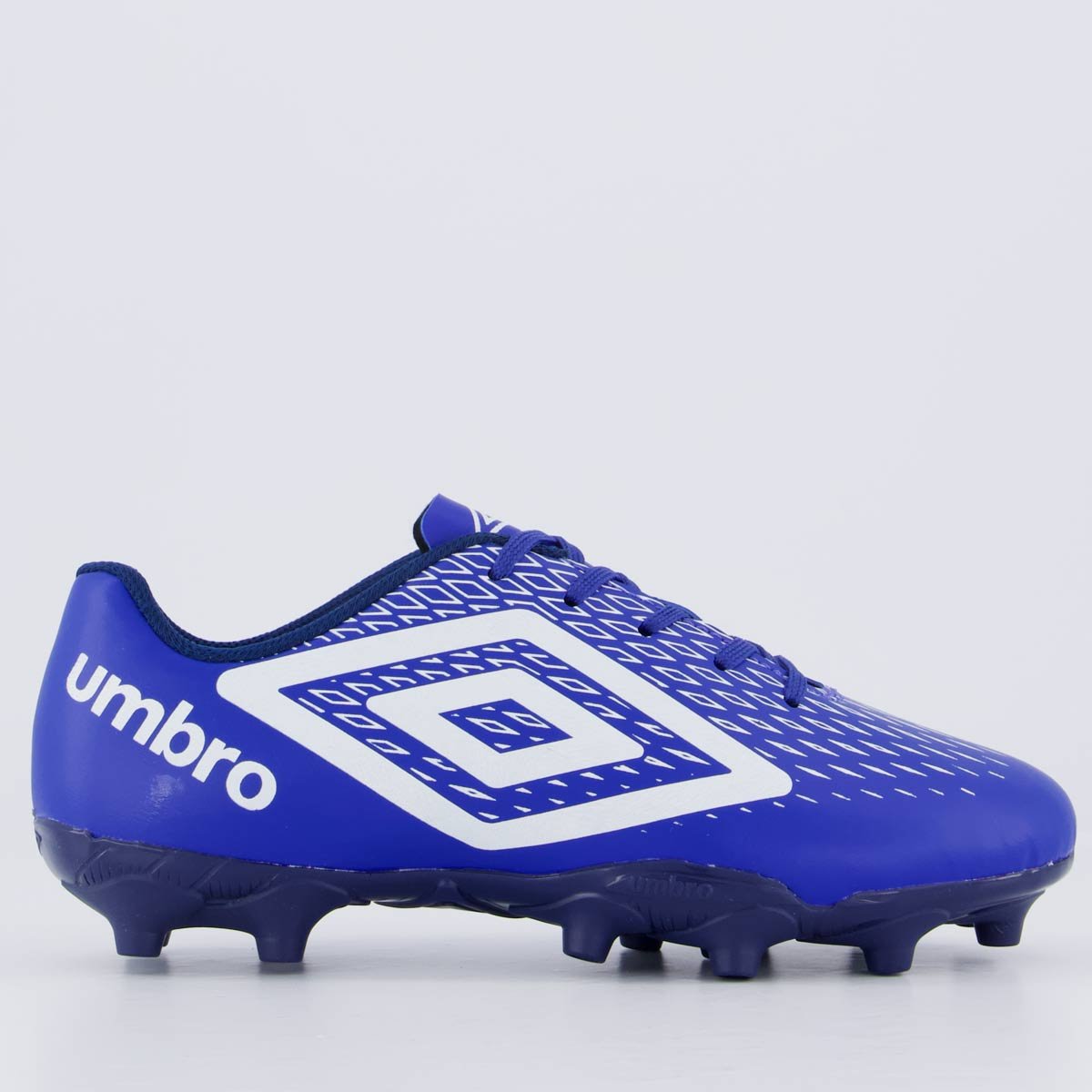 Chuteira Umbro X-Diamond Campo Juvenil Azul e Branco