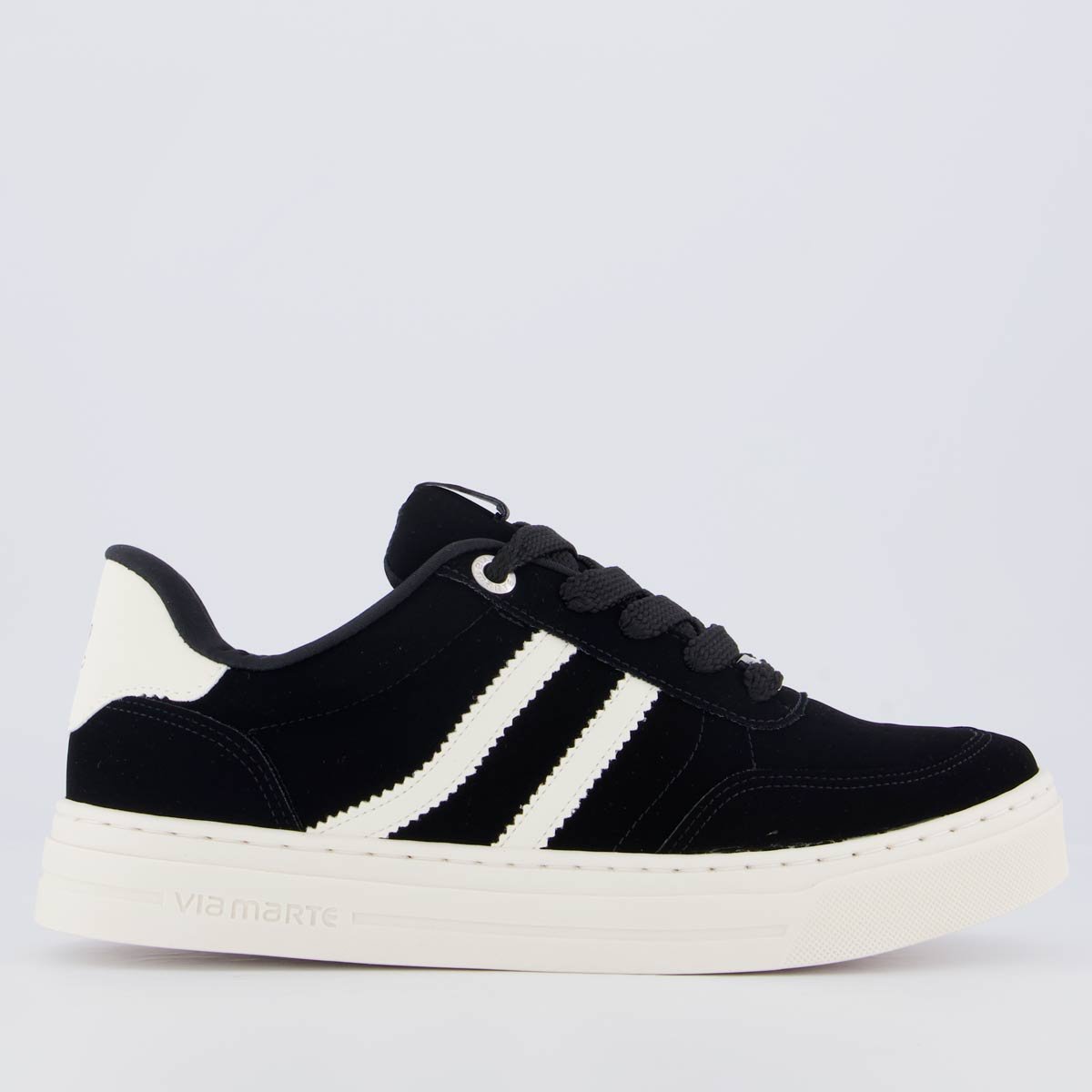 Tênis Via Marte V281 Feminino Preto Preto/Branco 1