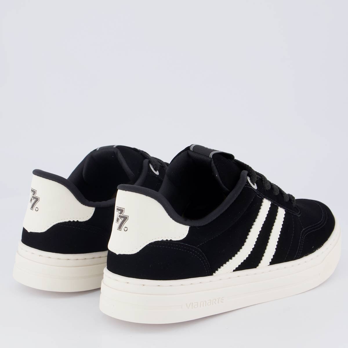 Tênis Via Marte V281 Feminino Preto Preto/Branco 3