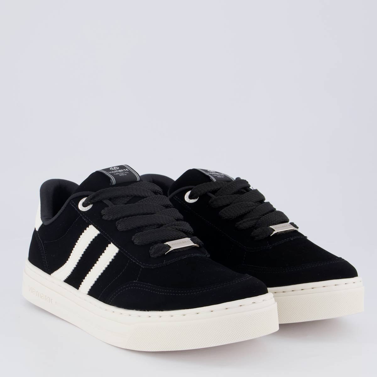 Tênis Via Marte V281 Feminino Preto Preto/Branco 2