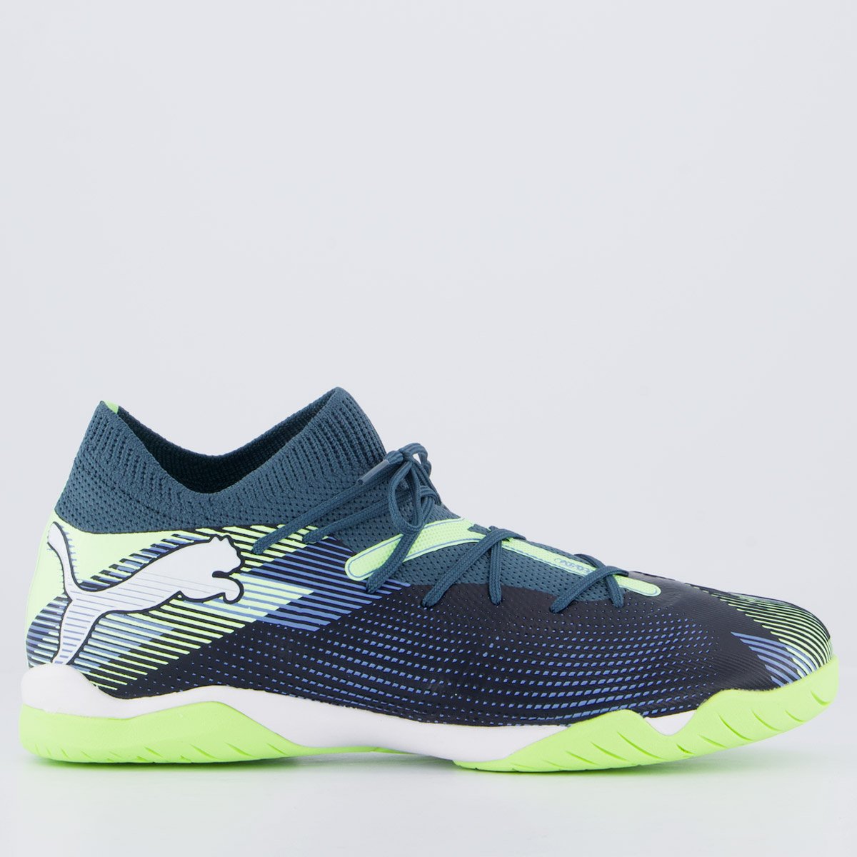 Chuteira Puma Future 7 Match Futsal Juvenil Verde e Branca Azul/Verde 1