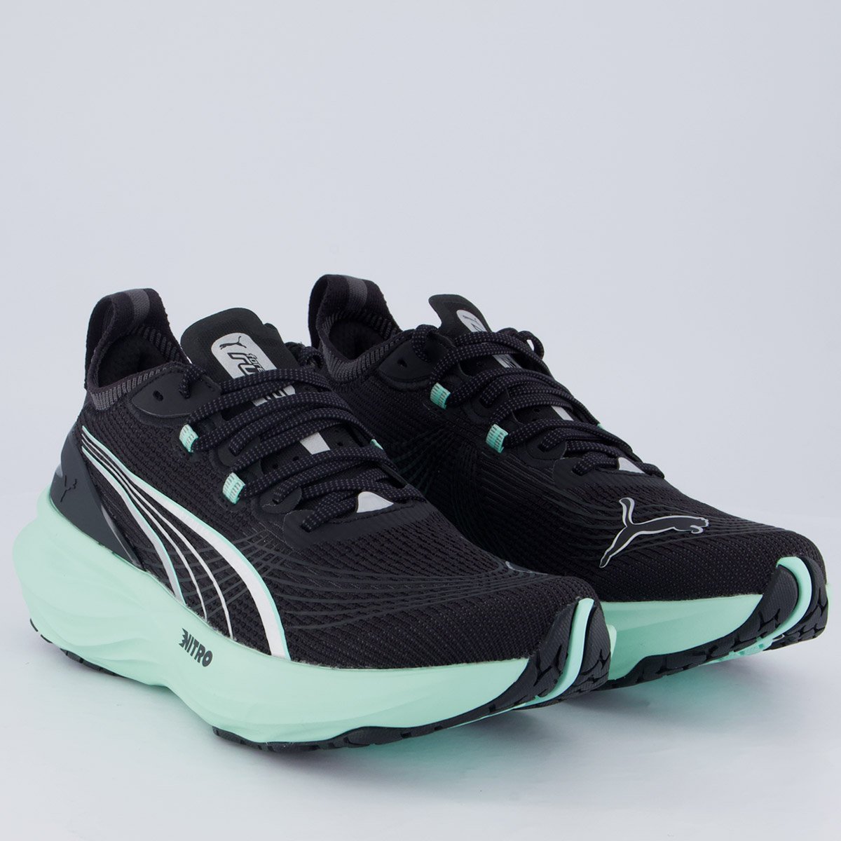 Tênis Puma Forever Run Nitro 2 Feminino Preto e Verde 2