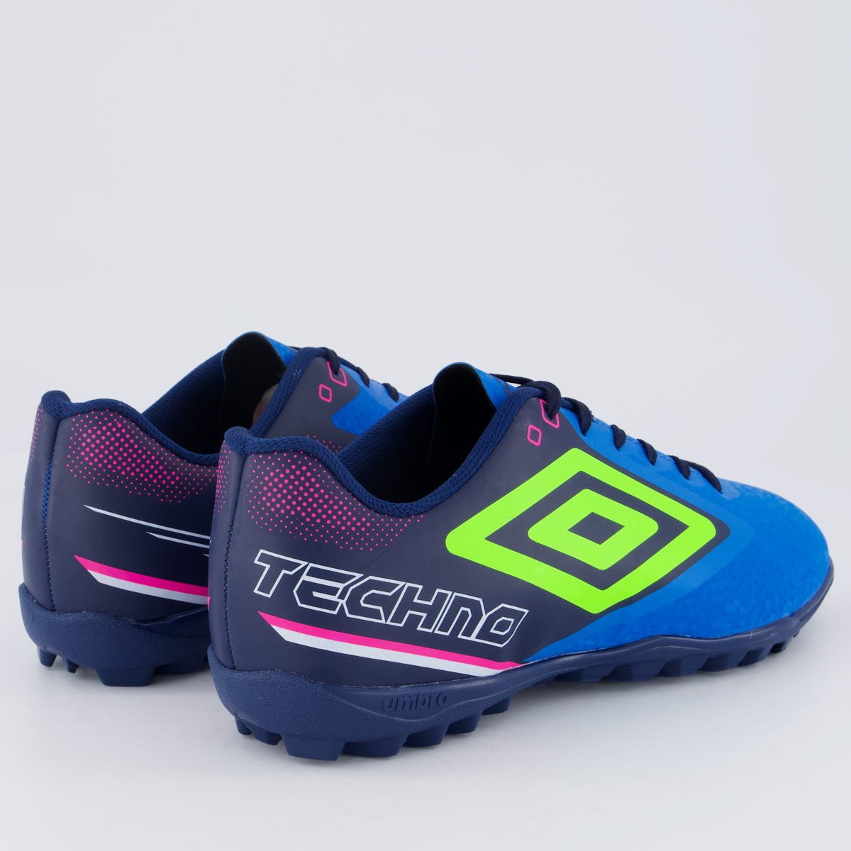 Chuteira Umbro Techno II Society Marinho e Verde Azul/Verde 3