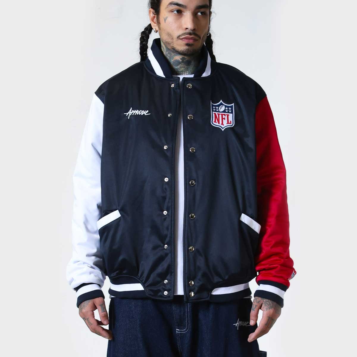 Jaqueta Approve College NFL II Azul-Marinho e Vermelha