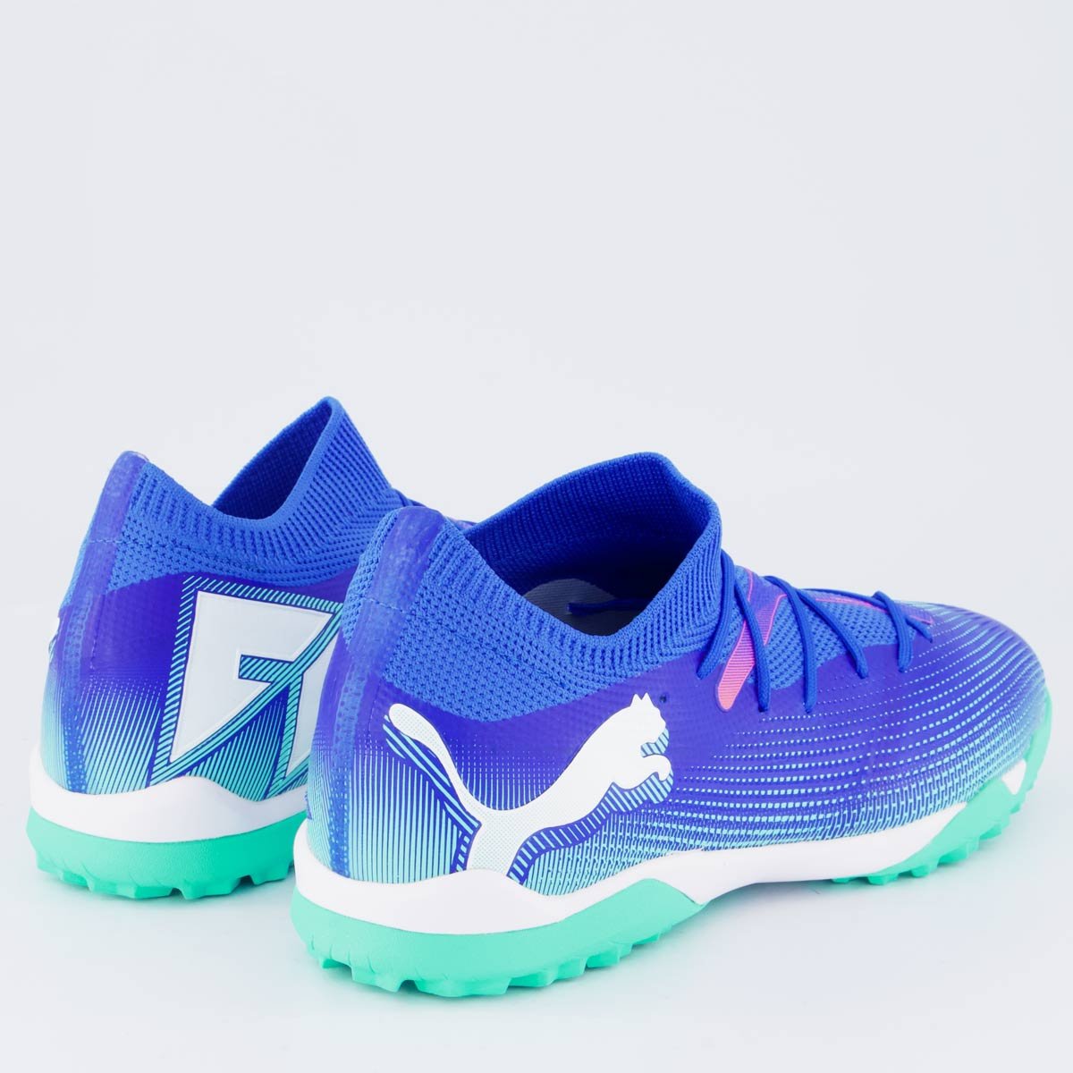 Chuteira Puma Future 7 Match Society Azul e Branca Azul/Verde 3