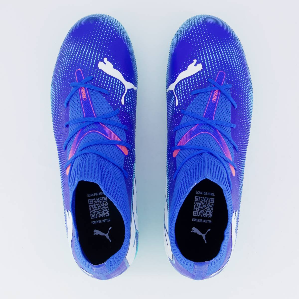 Chuteira Puma Future 7 Match Campo Juvenil Azul e Branca Azul/Verde 4