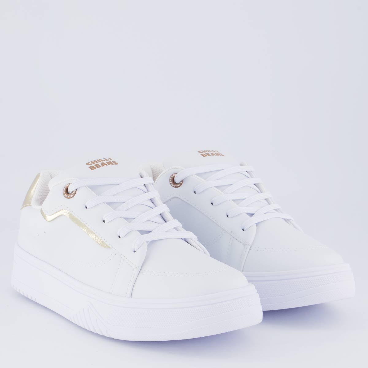 Tênis Chilli Beans Basic Branco Feminino Branco/Dourado 2