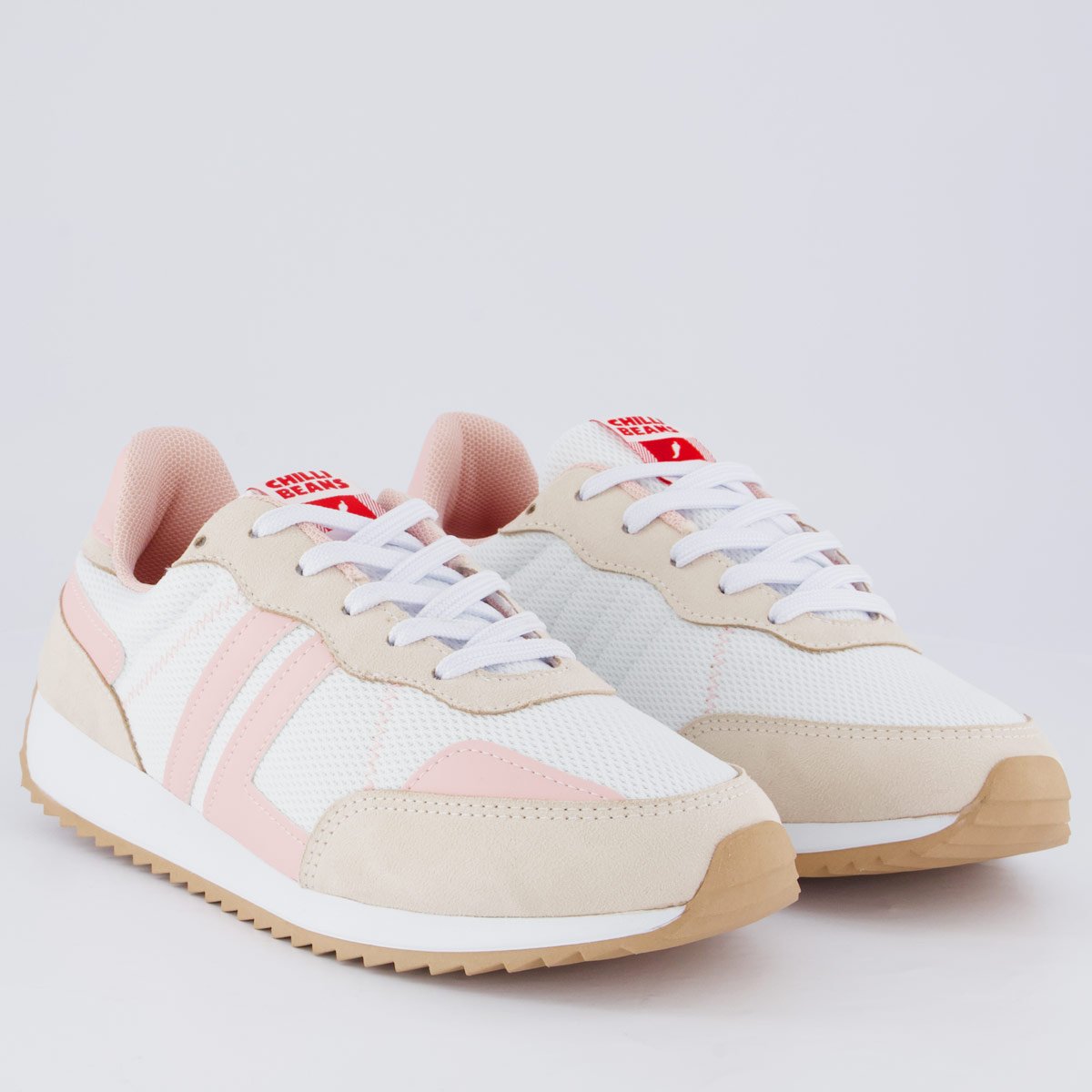 Tênis Chilli Beans Silver Feminino Branco e Rosa Branco/Rosa/Bege 2