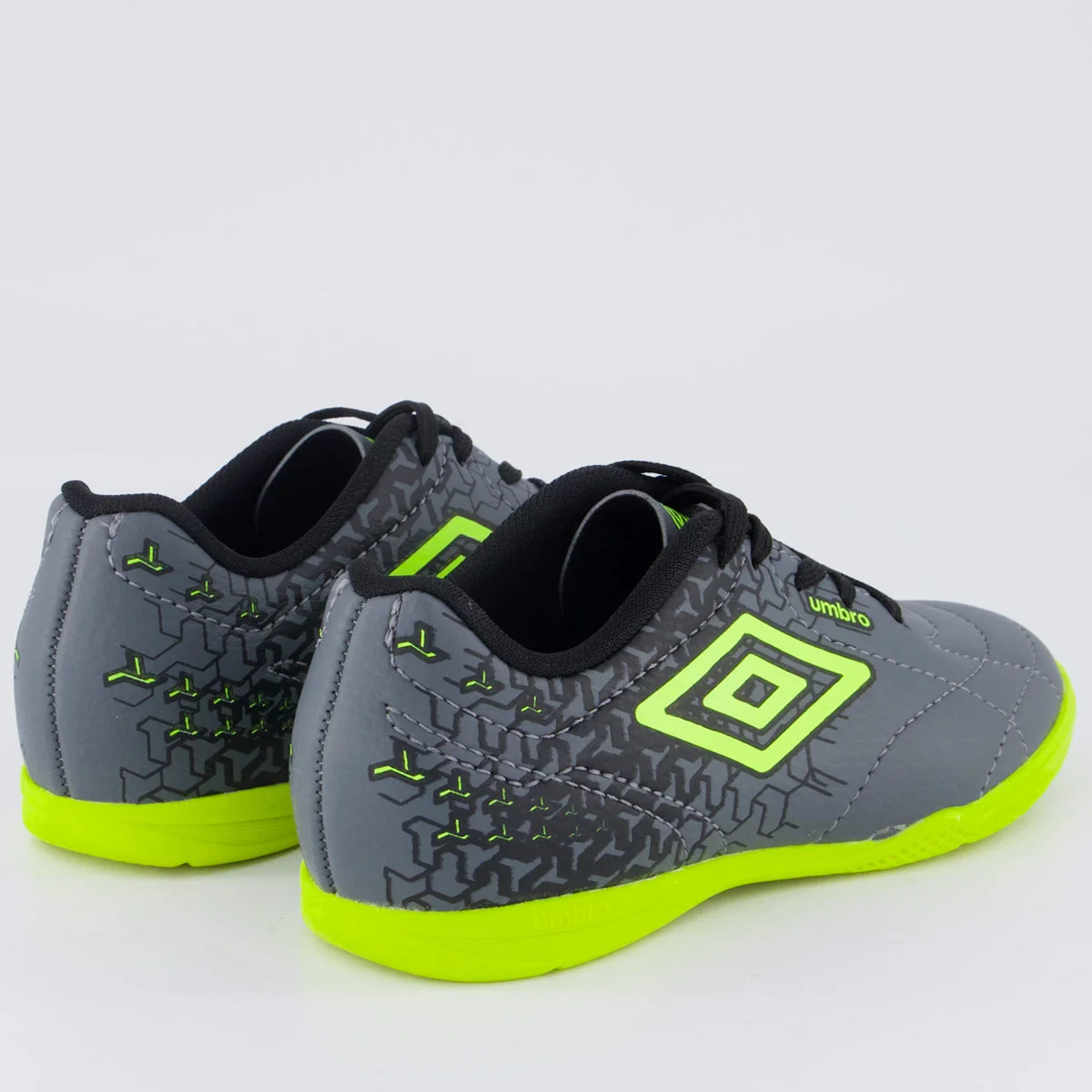 Chuteira Umbro Class Neo Futsal Juvenil Cinza Cinza/Verde 3