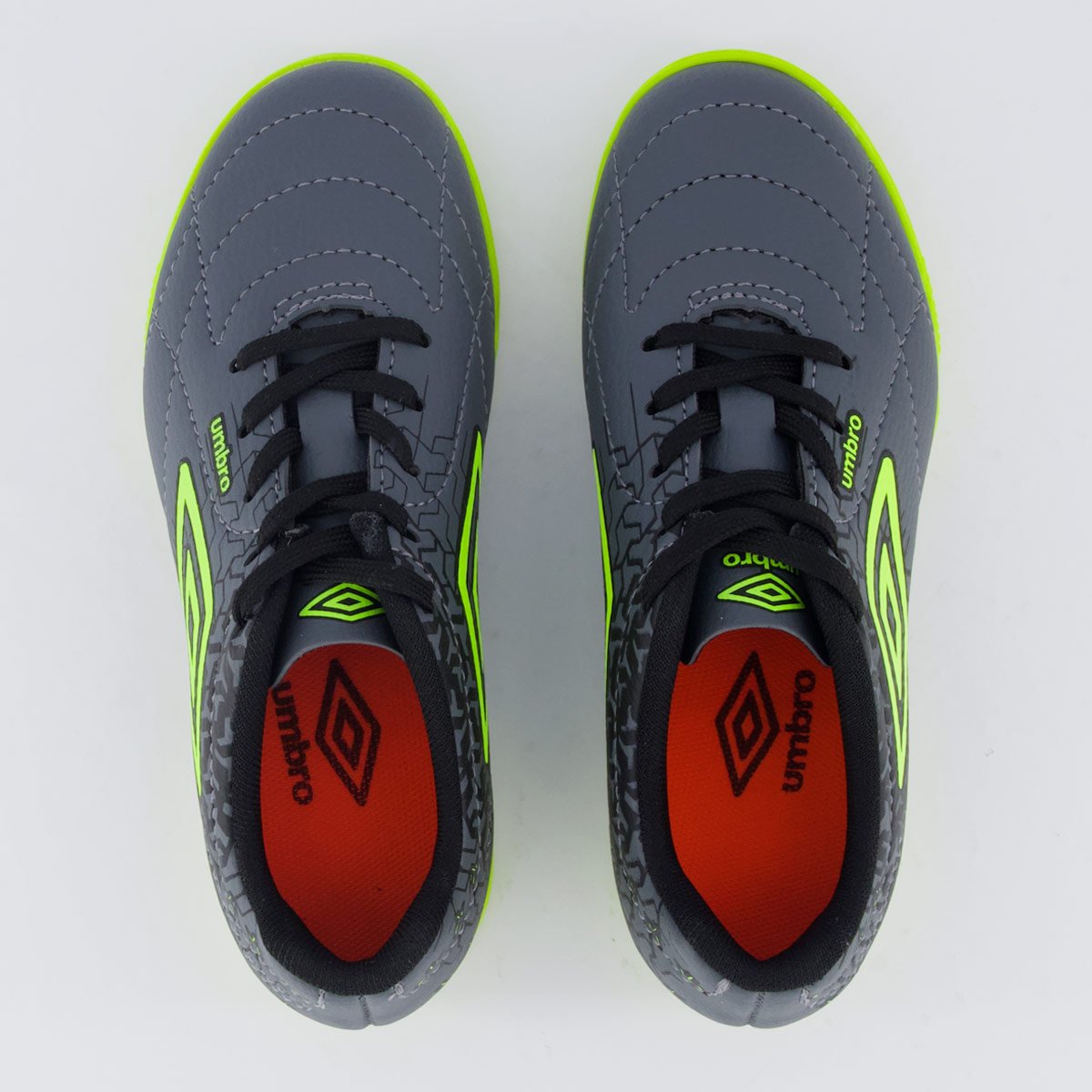 Chuteira Umbro Class Neo Futsal Juvenil Cinza Cinza/Verde 4