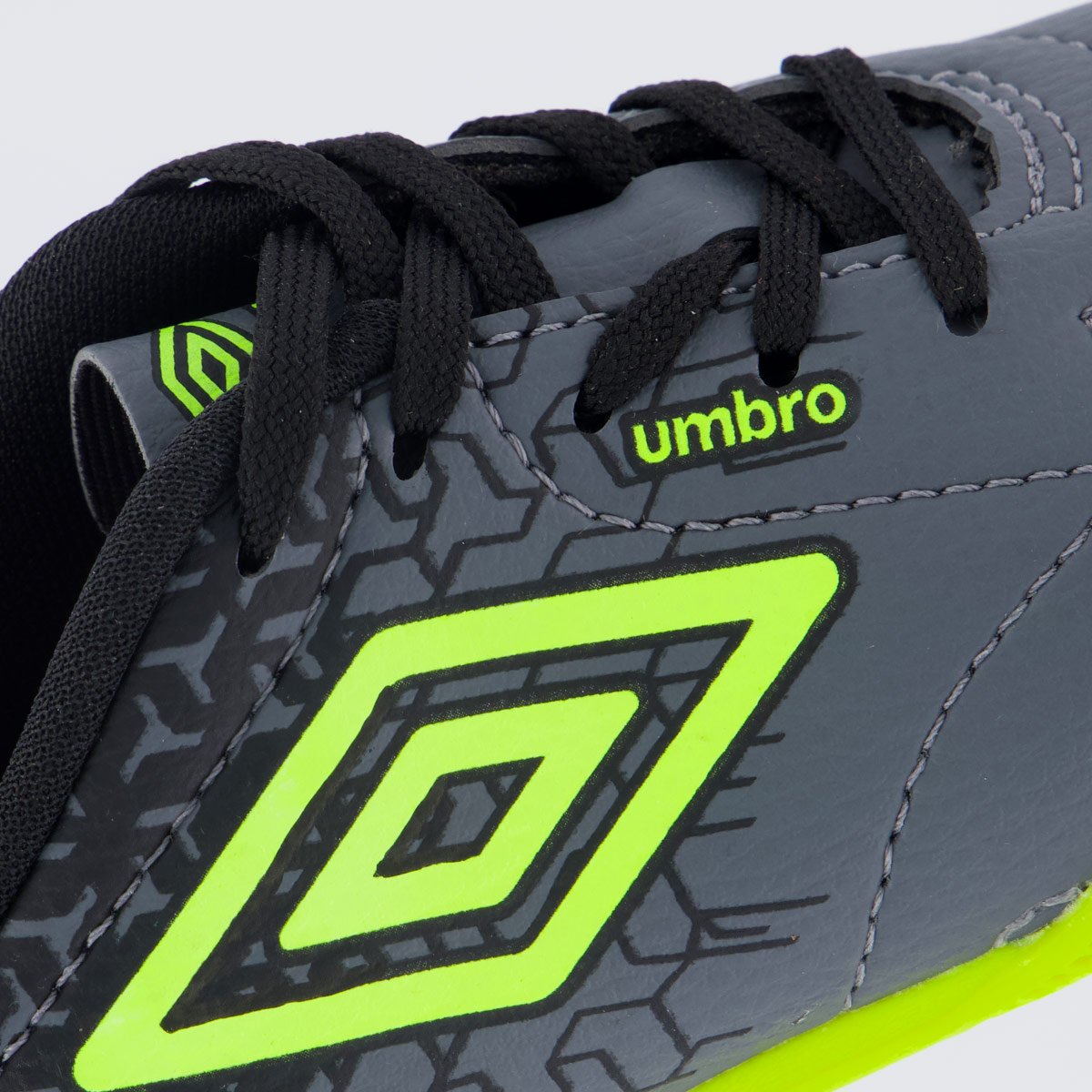 Chuteira Umbro Class Neo Futsal Juvenil Cinza Cinza/Verde 7