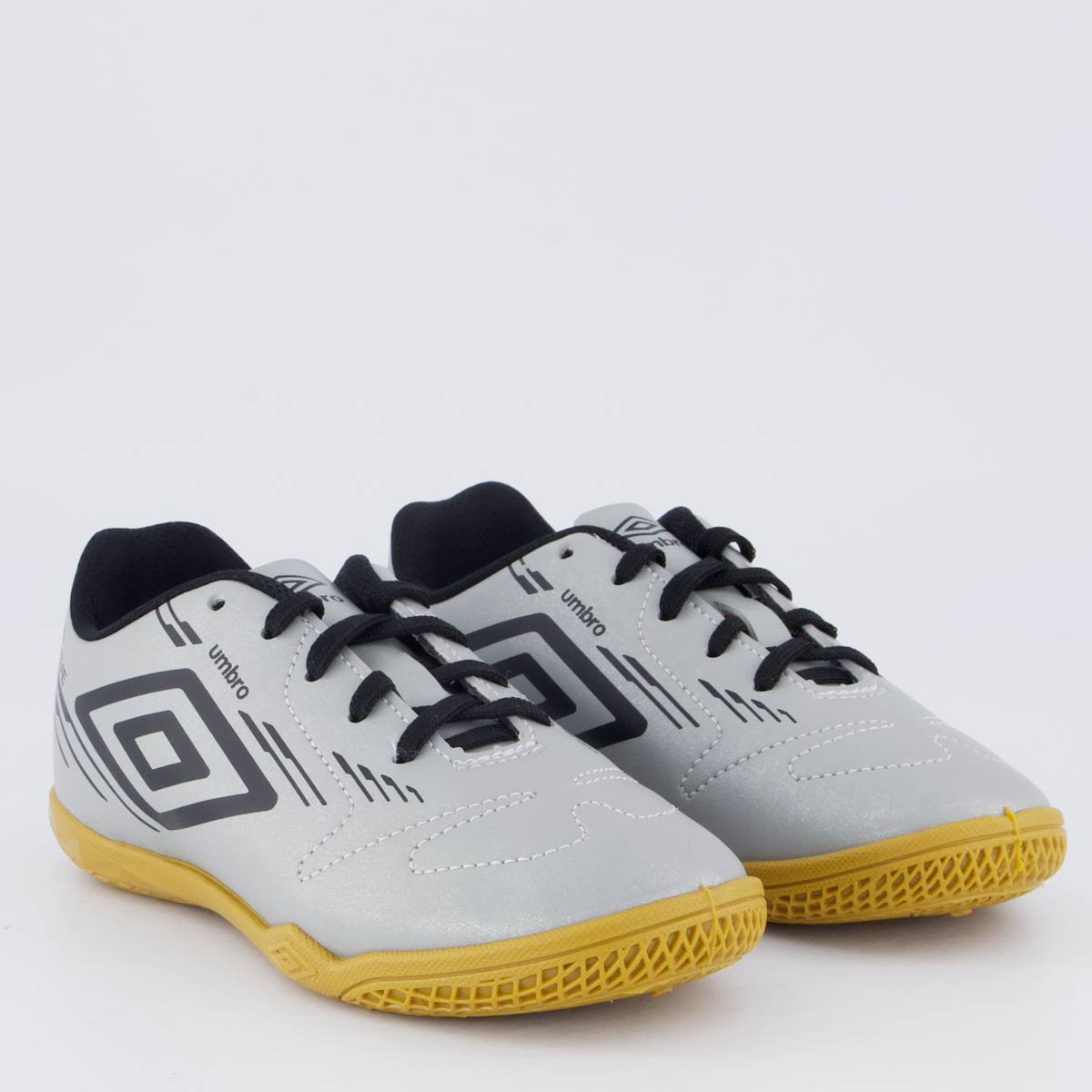 Chuteira Umbro Brave Futsal Juvenil Cinza e Preta Cinza/Preto 2
