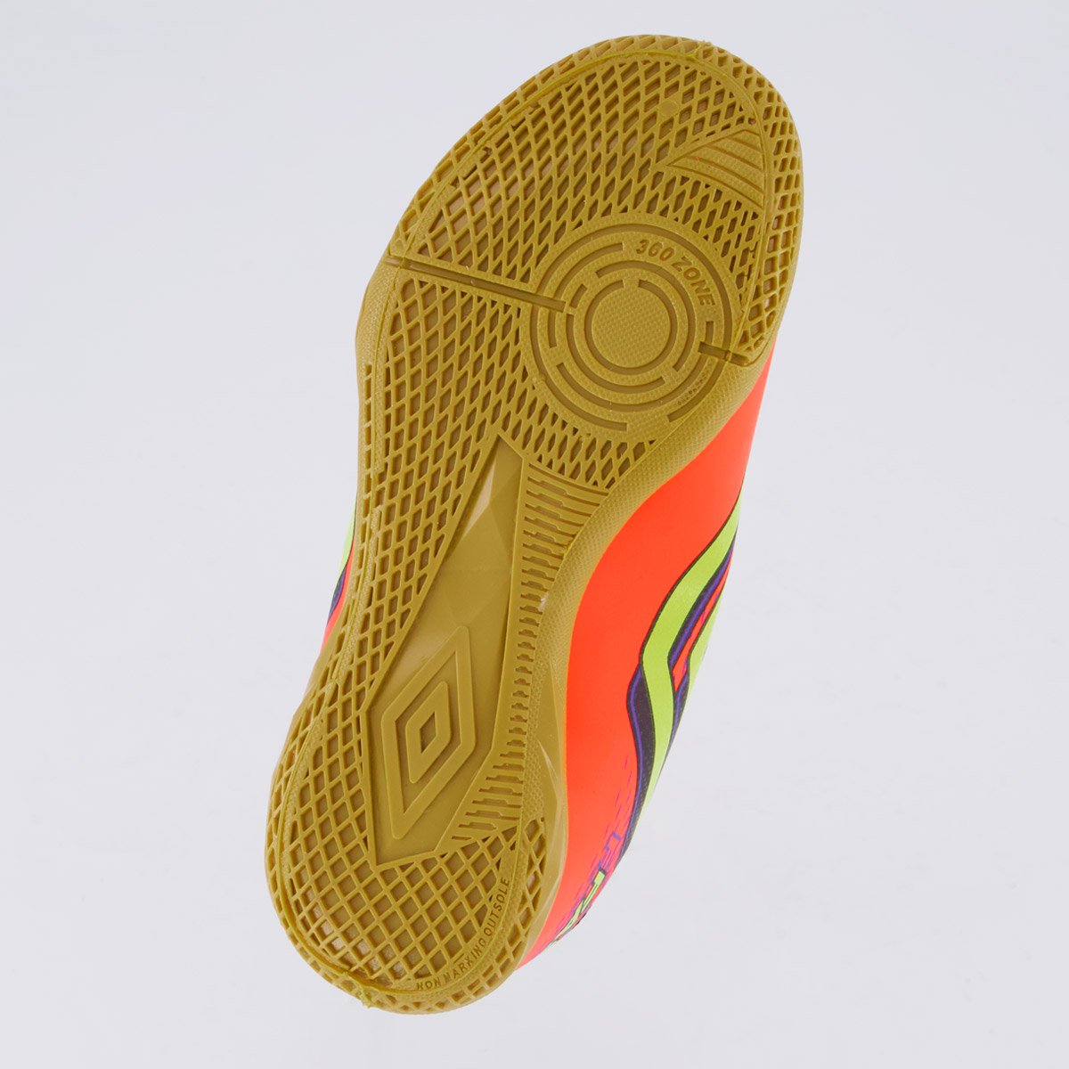 Chuteira Umbro Fast II Futsal Juvenil Laranja Laranja/Verde 5