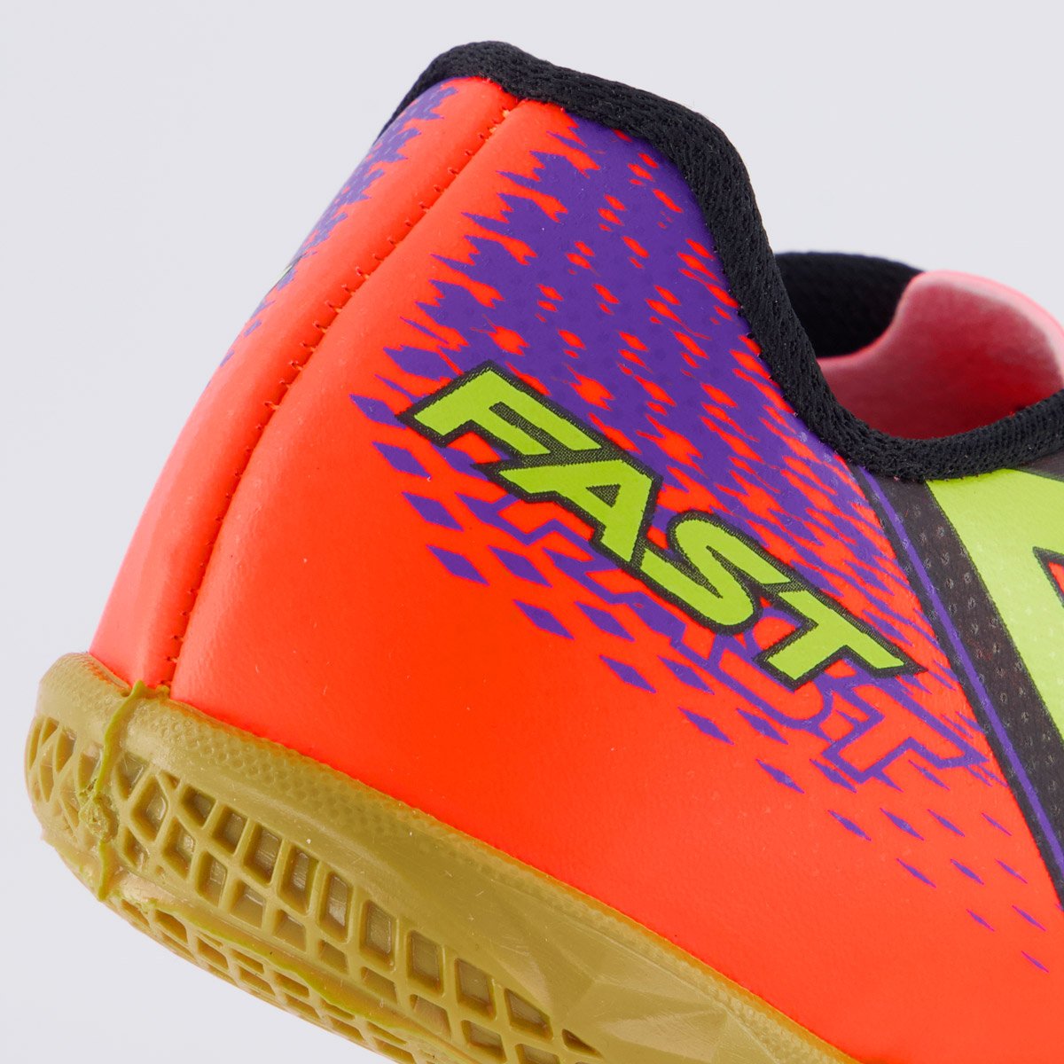 Chuteira Umbro Fast II Futsal Juvenil Laranja Laranja/Verde 6