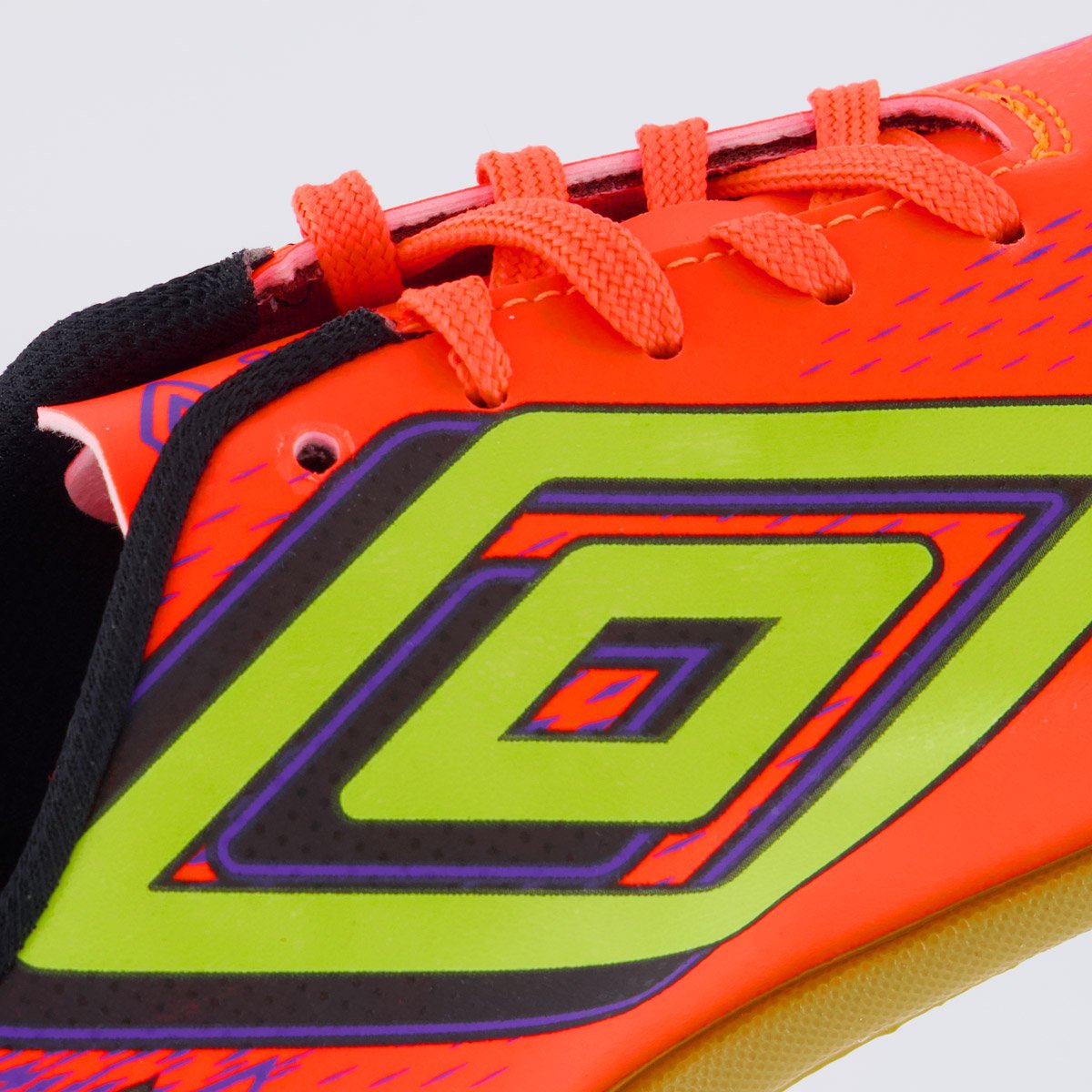 Chuteira Umbro Fast II Futsal Juvenil Laranja Laranja/Verde 7