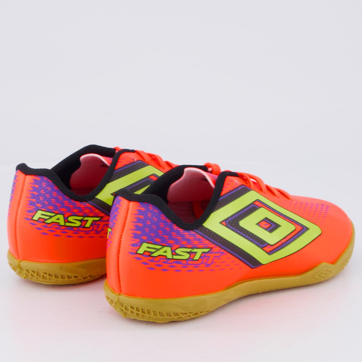 Chuteira Umbro Fast II Futsal Juvenil Laranja Laranja/Verde 3